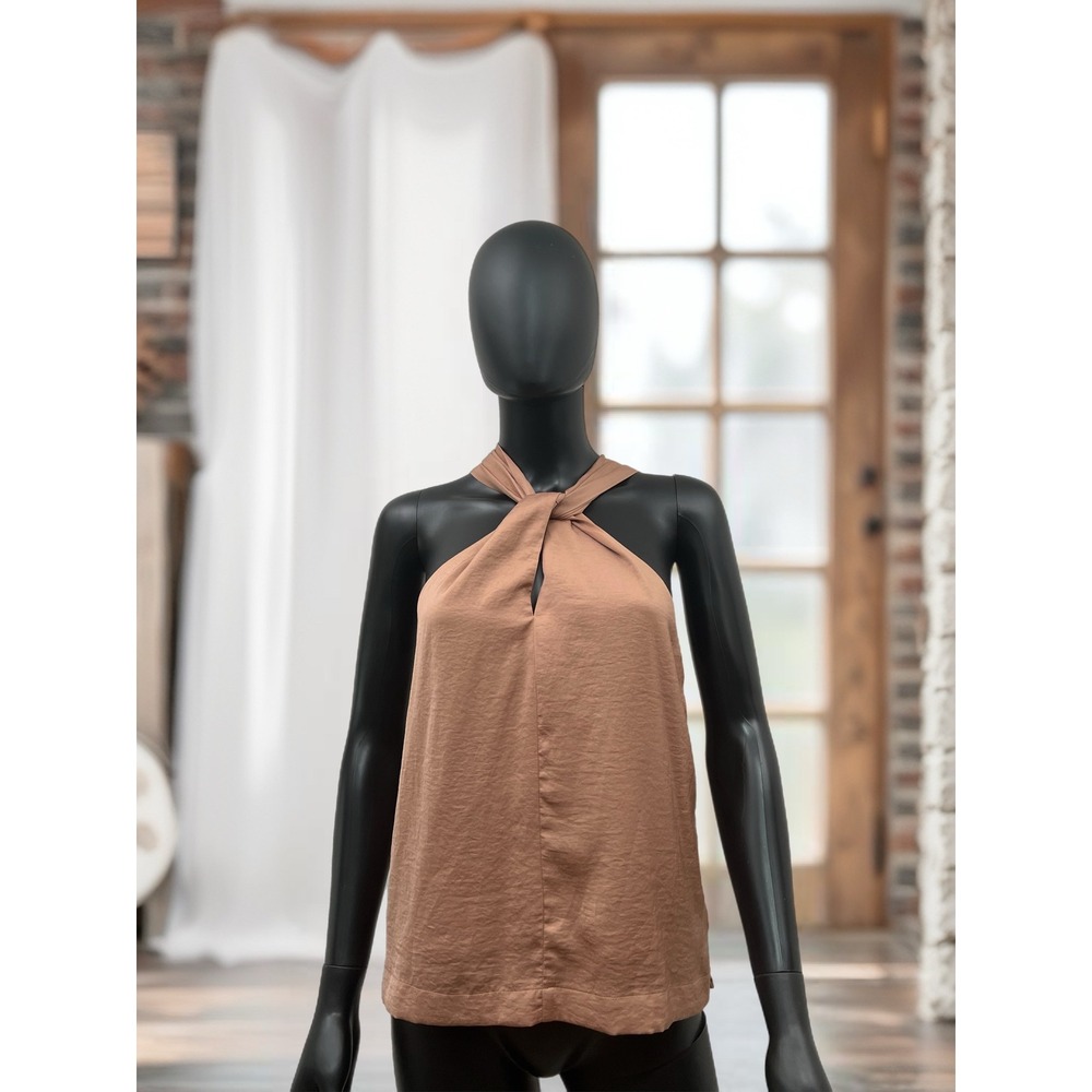 Honey Punch 100% Polyester Halter Neck Top Size M Mauve Sleeveless Back‎ Zip